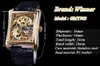 Gagnant 2017 Retro Casual Series Rectangle Dial Design Golden Pattern squelette creux Watch Men Watch Top Brand Luxury Mechanical817994618