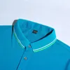 2020 sport summer new men's multi-color neckline cuff stripe splicing t-shirt men's Casual Short Sleeve Polo 302B