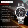 Benyar Fashion Chronograph Sport Watch Mens Stainlable Steel Brap Brand Quartz Watch Clock Relogio Masculino Reloj Hombre Black230l