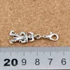 50pcs/lots Antique Silver 3D Clown Floating Lobster Clasps Charm Beads Fit Charm Bracelet DIY Jewelry 12x38mm A-488b