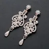 Collier boucle d'oreille humide accessoires de mode mariage mariée demoiselle d'honneur fête d'anniversaire robe bijoux fleur design incrusté de diamants shi333j