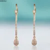 Fashion- Classic Water Drop Dangle Earrings For Women Copper Cubic Zirconia Gold long Earrings Fashion Fine Jewelry Party
