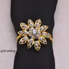 (J0428-met ring) 100 stks / partij elegante bruiloft bloem strass servet ringen, servethouders, met 40mm ring, zilver of goud plating fabriek prijs expert ontwerpkwaliteit