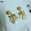 Fashion-o brand Vintage Metal human Head earrings for women Hiphop Stud earring Gold Coin Brincos Pendant Rock jewelry 2018