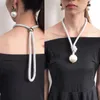 Grande imitazione collane pendente per perle per le donne corda di spessore regolabili con scollo a girocolli regolabili gioielli UKMOC
