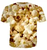Nieuwste Mode Heren/Dames Popcorn Zomer Stijl Tees 3D Print Casual T-Shirt Tops Plus Size BB093