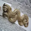 18-24INCH Micro Loop Human Remy Hair Extensions 100G Obehandlad Virgin Brasiliansk Body Wave Hair Micro Loop Ring Hair Extensions