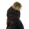 Chapeau tricoté avec Pom Pom coloré pour femme, chapeau chaud en laine, bonnet avec tête de mort, solide, casquette d'extérieur, hiver