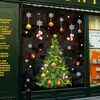Noel Kar Ağacı Vitrin Cam Sıkışmış Karikatür Kapı Sonrası Duvar Çıkartmaları