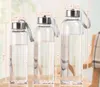 300ml 400ml 500 ml botellas de agua deportivas al aire libre plástico transparente redondo tazas a prueba de fugas con taza de agua portátil de viaje de elevación GGA2632