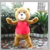 2019 Hot Sale Professional Custom Teddy Bear of Ted Mascot Disfraz de oso Ted para adultos Festival de disfraces de mascot de animales Fantasía