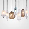 Designer Lampara Techo Retro Restaurang Bar Hotel Bed Single Head Glass Personlighet Postmodern Pendant Lights LED Light E14