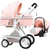 Portable baby Stroller with Car Seat Comfort 0-4 Years Old Stroller Travel System Folding