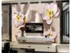 Özelleştirilmiş 3d duvar kağıtları ev dekor Fotoğraf duvar kağıdı duvar resimleri 3D stereo kelebek orkide kuş kabartmalı TV arka plan duvar papel de parede