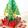 تحية بطاقة 3D المنبثقة زينة عيد الميلاد شجرة عيد الميلاد عطلة بطاقة لعيد الميلاد السنة الجديدة الطفل هدايا بطاقات معايدة