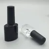 Nouveau 100pcs 10ML bouteille de vernis à ongles en verre carré vide en UV noir et couleur claire avec capuchon noir expédition rapide