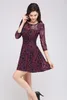 In Stock Full Lace Top Party Dresses Long Sleeves A-Line Retro Short Prom Evening Dresses Mini Women Casual Club Wear Real Image CPS586