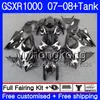 SUZUKI GSXR-1000 K7 Için 7 Hediyeler + Tank Simli alevler GSX-R1000 GSXR 1000 07 08 301HM