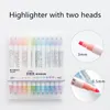 12pcs/set Mildliner Highlighter Pen Pen Stationery Milkliner Dupla Marcador fluorescente Pen 12 Cores Mark Coreia