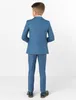 2019 Yakışıklı Kraliyet Mavi Erkek Resmi Giyim Ceket Pantolon 3 Adet Set Düğün Yemeği Çocuk Çocuklar Smokin için Suits