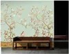 3d wallpapers Chinese style background wall hand-painted flowers and birds wallpapers retro background wall