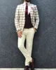 Jaquetas masculinas de grife feitas sob medida para noivos de casamento com ajuste fino de um botão, ternos de blazer de alta qualidade feitos sob medida (jaqueta + calça)