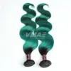 1B緑のブラジルのボディーウェーブ人間の髪のバージンの人間の髪の伸びのOmbreカラーブラジルの髪3バンドルロットVMAE