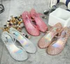 Mode femmes gelée chaussures sandales de plage évider Mary Jane chaussures compensées 2 couleurs