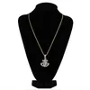 New Arrived 18K Gold Plated Cross Anchor Necklace Pendant with 4MM Tennis Chain Rope Chain Iced Out Full Zircon Mens Jewelry