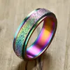 Anillos giratorios esmerilados de 6 mm con grabado gratuito en anillos apilables de acero inoxidable