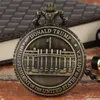 Retro klockor Tätning av presidenten Förenta staterna Amerika Vithus Donald Trump Quartz Pocket Watch Konstsamlingar för män Kvinnor