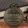 Retro zegarki Pieczęć prezydenta Stany Zjednoczone Ameryka Białe Dom Donald Trump Quartz Pocket Watch Kolekcje sztuki dla mężczyzn WOM2968