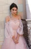 Plus Size Pal Pink Vintage Princess Prom Dress Off Buffy Ramię Długie Rękawy Formalne Wieczorowe Suknie Pagewne Ogstuff Vestidos de Fiesta