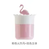 Flamingoデザインメイクアップオーガナイザー蓋のバスルームの綿棒のメイクアップオーガナイザーのつまようピックホルダーボトルが付いている化粧品収納箱