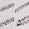 Roman Diamond Charm Bransoletki Dla Kobiet Srebrny Róża Złoty Kolor Cyrkon Kryształ Rhinestone Bangle Luxury Mody Projekt Biżuteria Bransoletka Dziewczyny Dama Prezenty