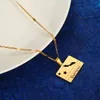 Stainless Steel Rectangle Curacao Map and Flag Pendant Necklaces for Women Girls Maps Jewellery