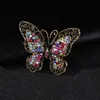 Kledingaccessoires Accessoires Broche Diamond Butterfly Broche Mannen en vrouwen Kleur Rhinestone Animal Pin Broche