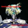 Centrotavola da tavolo in metallo per matrimoni di lusso decorativo in oro e argento di nuovo stile best01011
