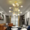 Nordic personality glass ball living room dining room chandelier post-modern simple creative model room cafe lamps and lanterns