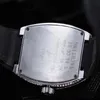 Luksusowe zegarki dla mężczyzn Designer Kwarc Watch Vanguard All Diamond Case Wysokiej jakości zegarek skórzany pasek na zewnątrz Montre de291r
