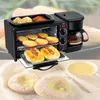 Elettrico domestico 3 in 1 Macchina per fare la colazione Multifunzione Mini Macchina per caffè americano Pane Pizza Vven Padella Tostapane