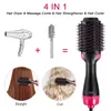 Professional One Step Secador de cabelo escova volumizer 2 em 1 alisador e curling Hot Air Curling ferro Rotating Rollers Comb