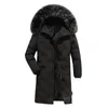 Inverno masculino com capuz parka casaco longo jaqueta de luxo casaco 2019 novo mu yuan yang marca masculina