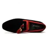 Men de nouveaux mocassins mocassins Slip on chinois en cuir de style chinois chaussures décontractées mâle rouge appartements cf moccain moccain chinee tyle chaussure