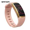 2019 smart klocka kvinnor rosa sport fitness intelligent armband hjärtfrekvens blodtryck färg skärm reloj digital mujer klocka