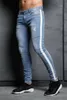 Goecker Männer Skinny Jeans Hose Casual Hose 2019 Denim Black Jeans Homme Stretch Seite Gestreifte Bleistift Pants Fit Streetwear 3XL