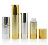 300 x 15ml 30ml 50ml Aluminum Airless lotion Pump Bottle 1OZ Airless Container 30ML Lotion Airless Packaging Gold Silver Color SN4084