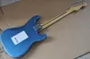 Guitare électrique bleu métallisé pour gaucher, avec touche en palissandre, Pickguard blanc, peut être personnalisé sur demande 6877450