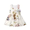 2020 neue Kleinkind Kinder Baby Mädchen Floral Tasten Prinzessin Ärmelloses Party Kleid Kleidung Sommerkleid Sommer Kleider