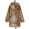 Nuovo autunno inverno Europa moda donna cappotto in pelliccia sintetica con cappuccio cappotto da donna in pelliccia sintetica leopardata outwear C3940